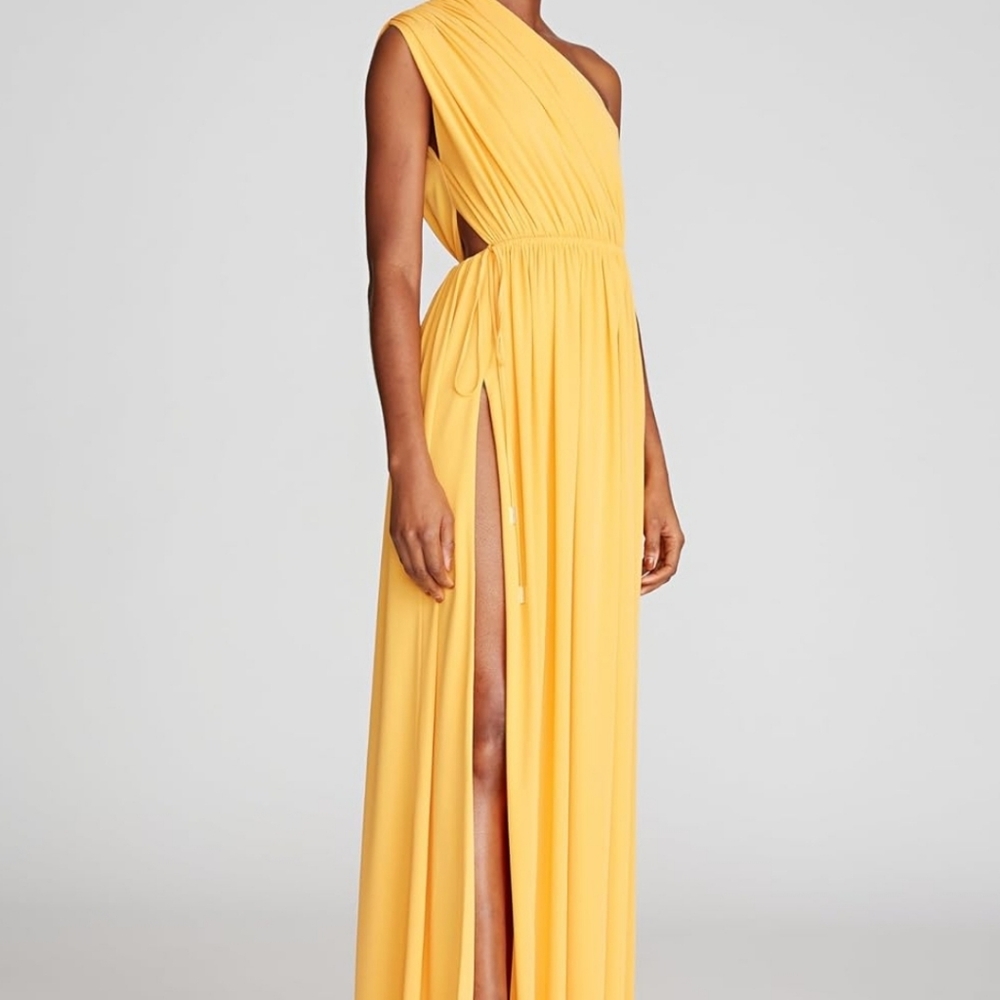 Halston Jackie  Jersey Gown Womens Size 6 Apricot Color - Picture 8 of 14